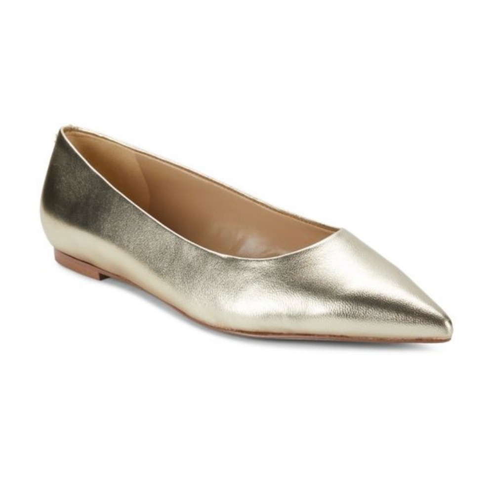 Sam Edelman Wanda Gold Leather Flats NEW